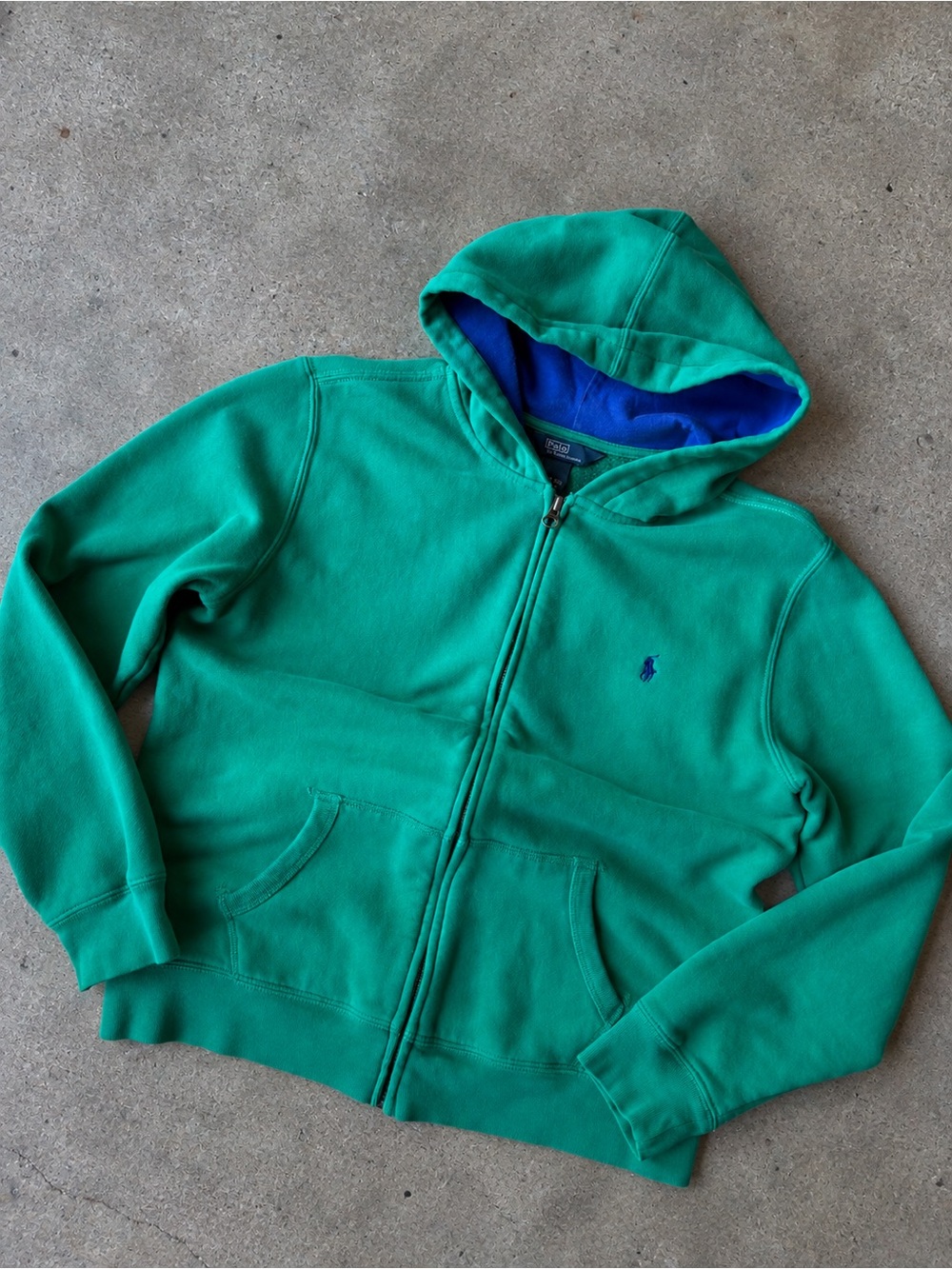 Polo Ralph Lauren Green & Blue Zip-Up Hoodie
